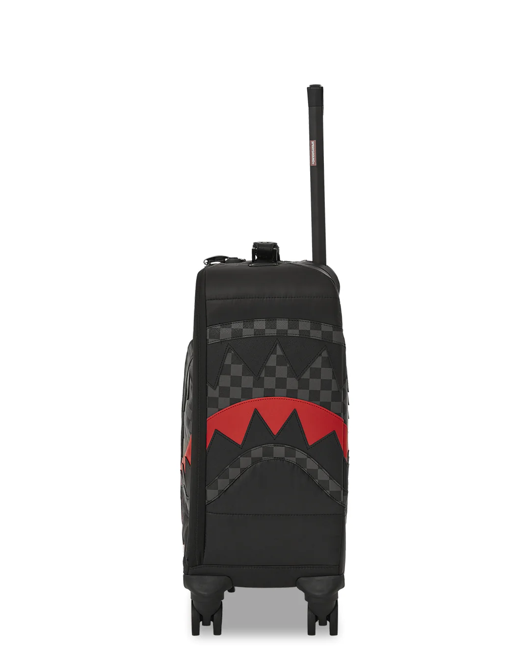 Black Puffer Grey Check Carry-on Luggage - Image 3
