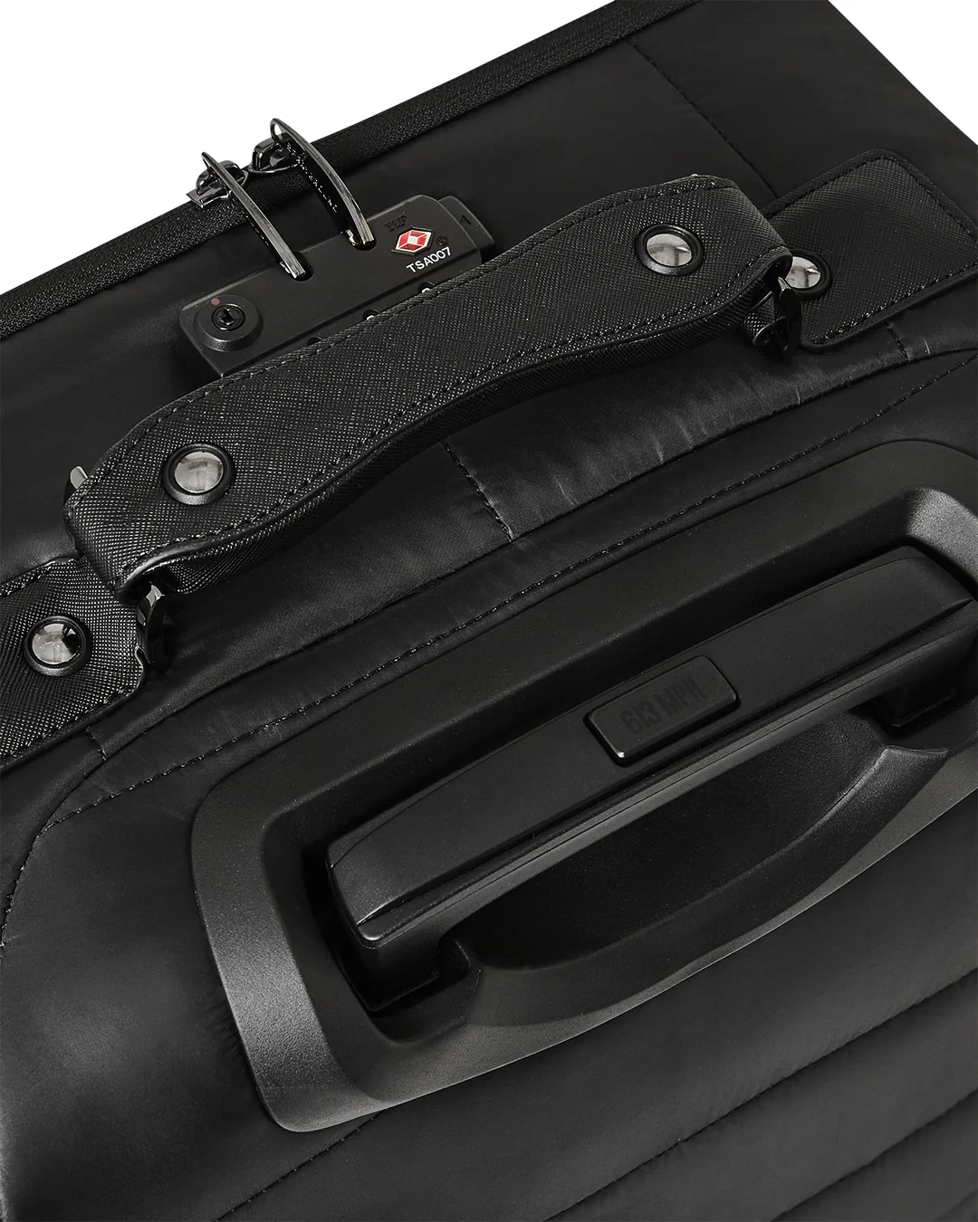 Black Puffer Grey Check Carry-on Luggage - Image 8