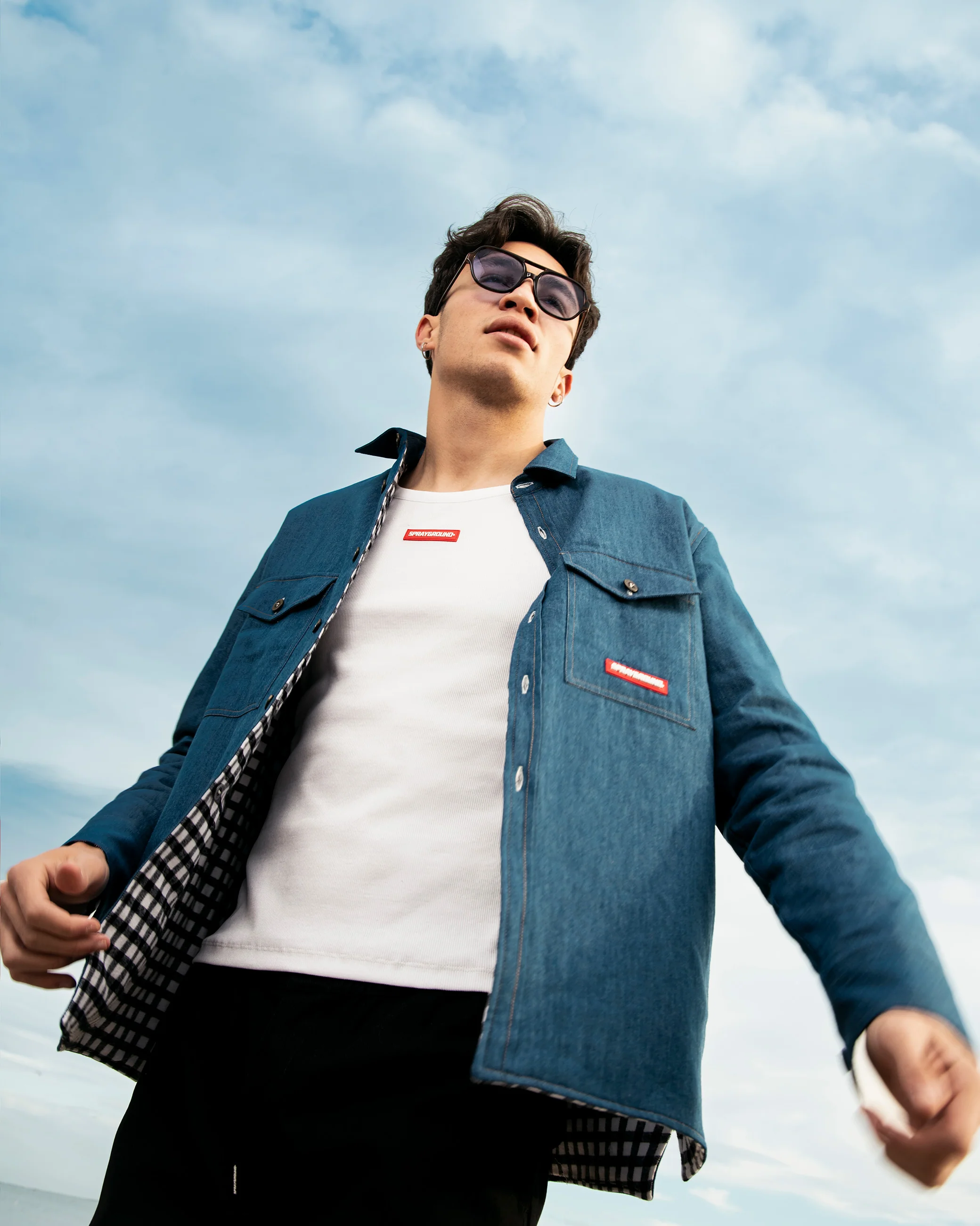 CHECK DENIM DOUBLE SHIRT - Image 2