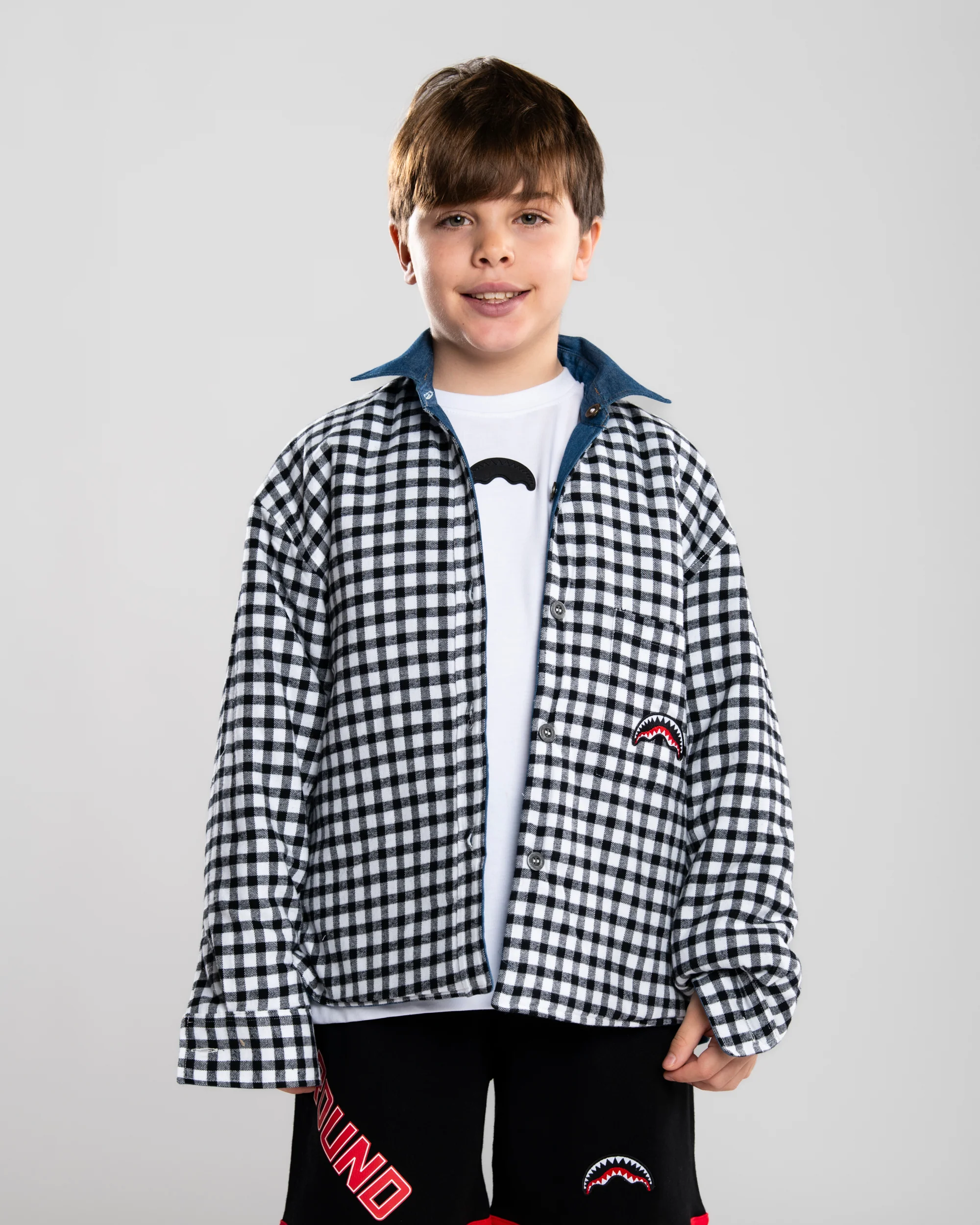 CHECK DENIM PADDED DOUBLE SHIRT J - Image 12