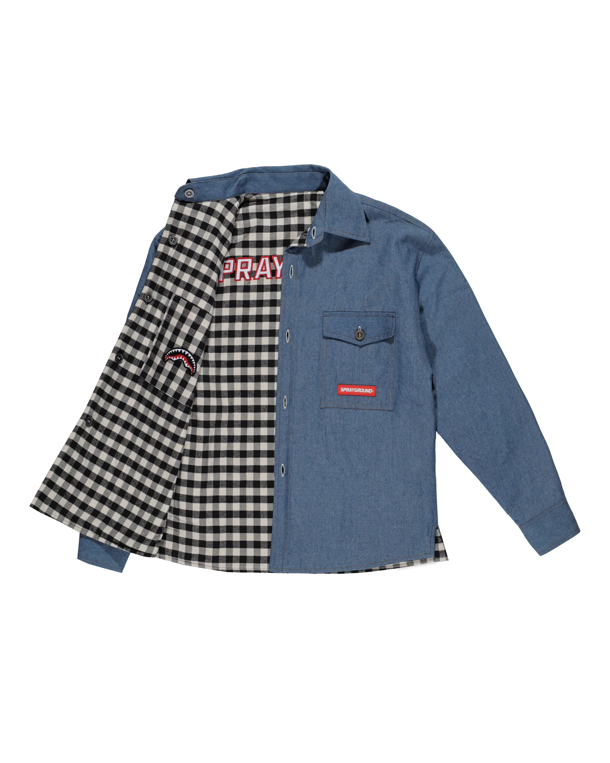 CHECK DENIM PADDED DOUBLE SHIRT J - Image 3
