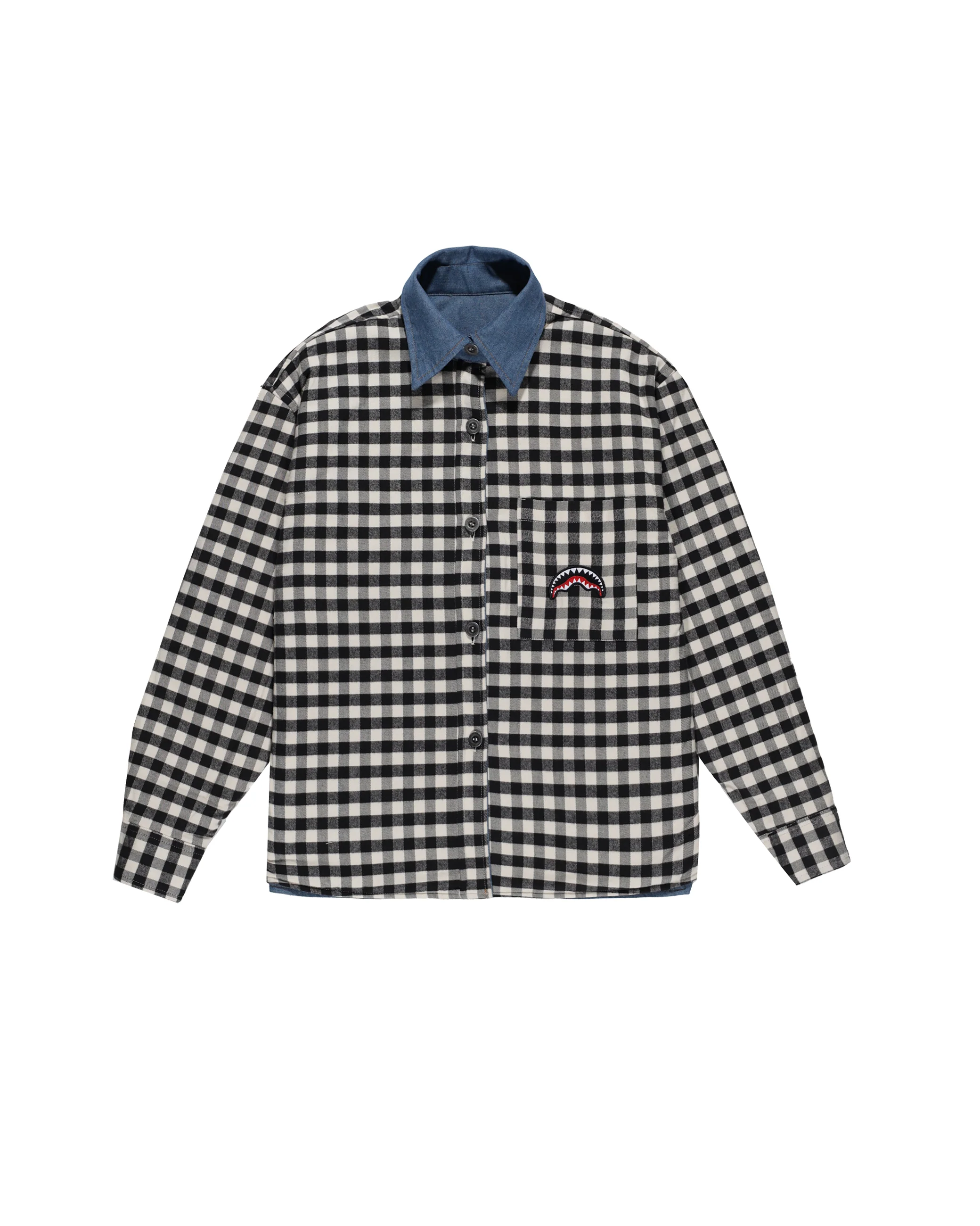 CHECK DENIM PADDED DOUBLE SHIRT J - Image 6