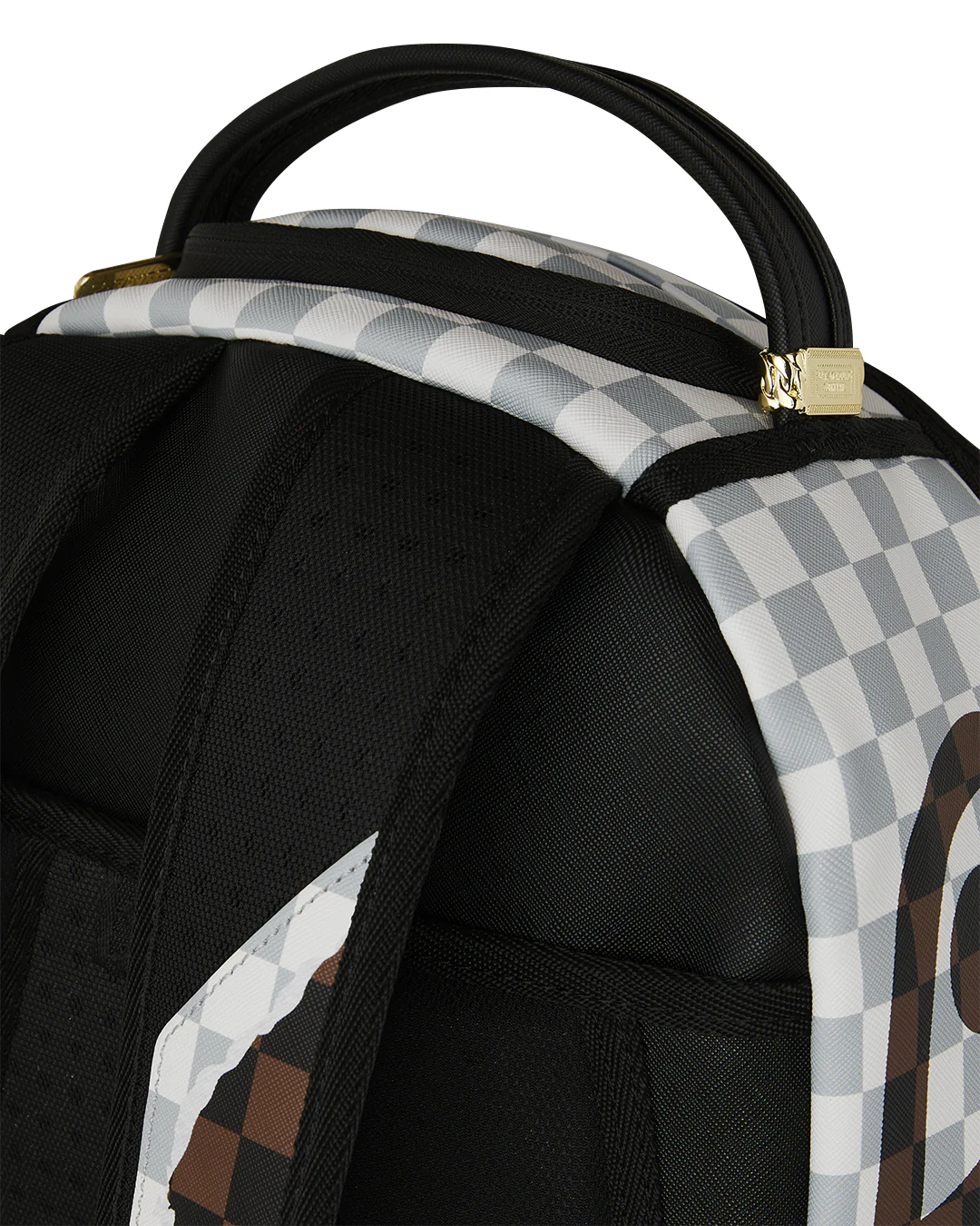 CREAM AND BROWN TEAR CHECK BACKPACK - Image 7