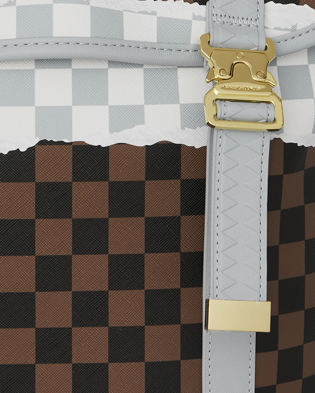 CREAM AND BROWN TEAR CHECK MONTE CARLO BACKPACK - Image 6