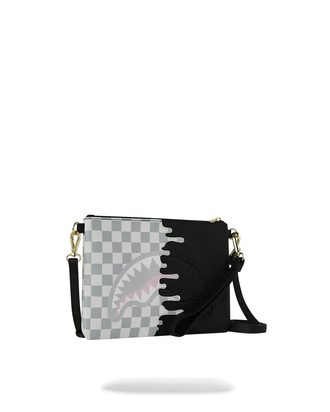 CREAM CHECK UNFINISHED SHARK CROSSBODY POUCHETTE - Image 2
