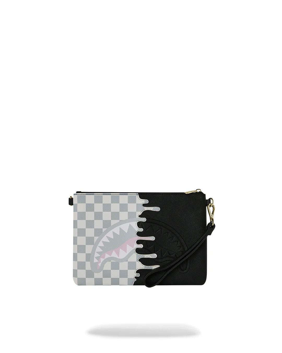 CREAM CHECK UNFINISHED SHARK CROSSBODY POUCHETTE - Image 3