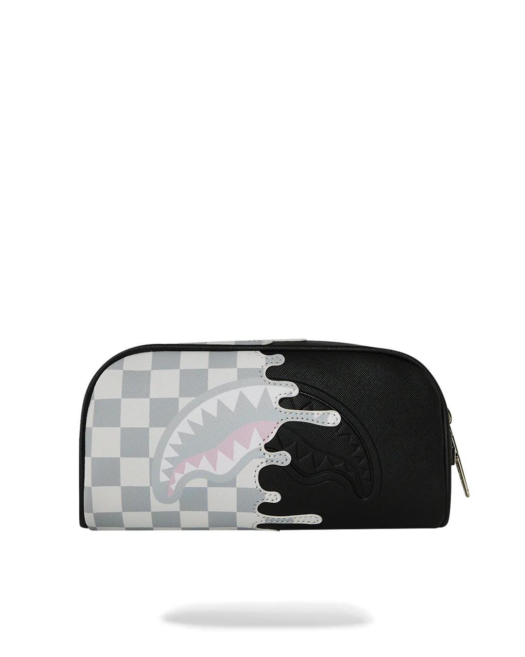 CREAM CHECK UNFINISHED SHARK PENCIL POUCH