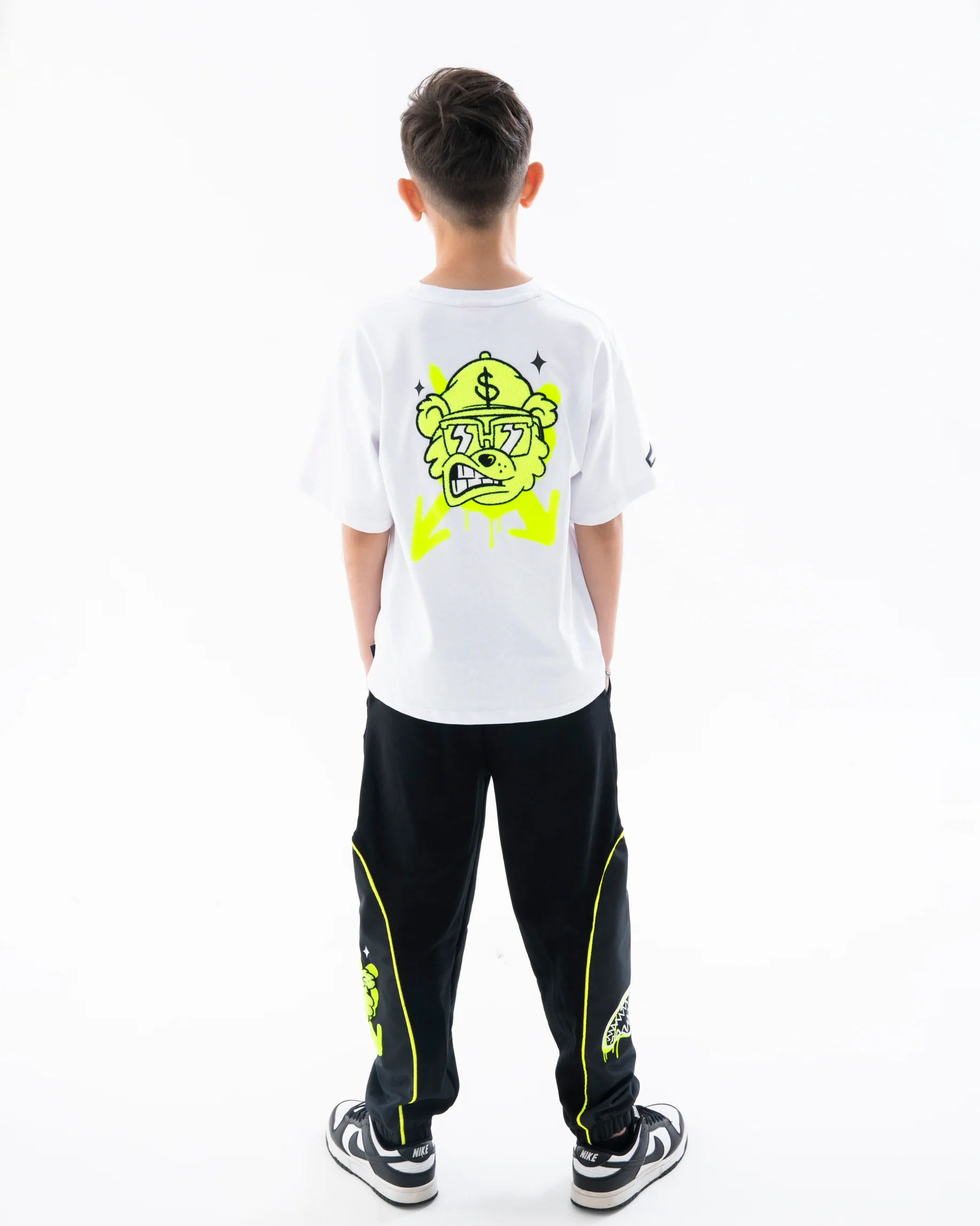 GRAFFITI BEAR BAGGY PANTS BLK - Image 7