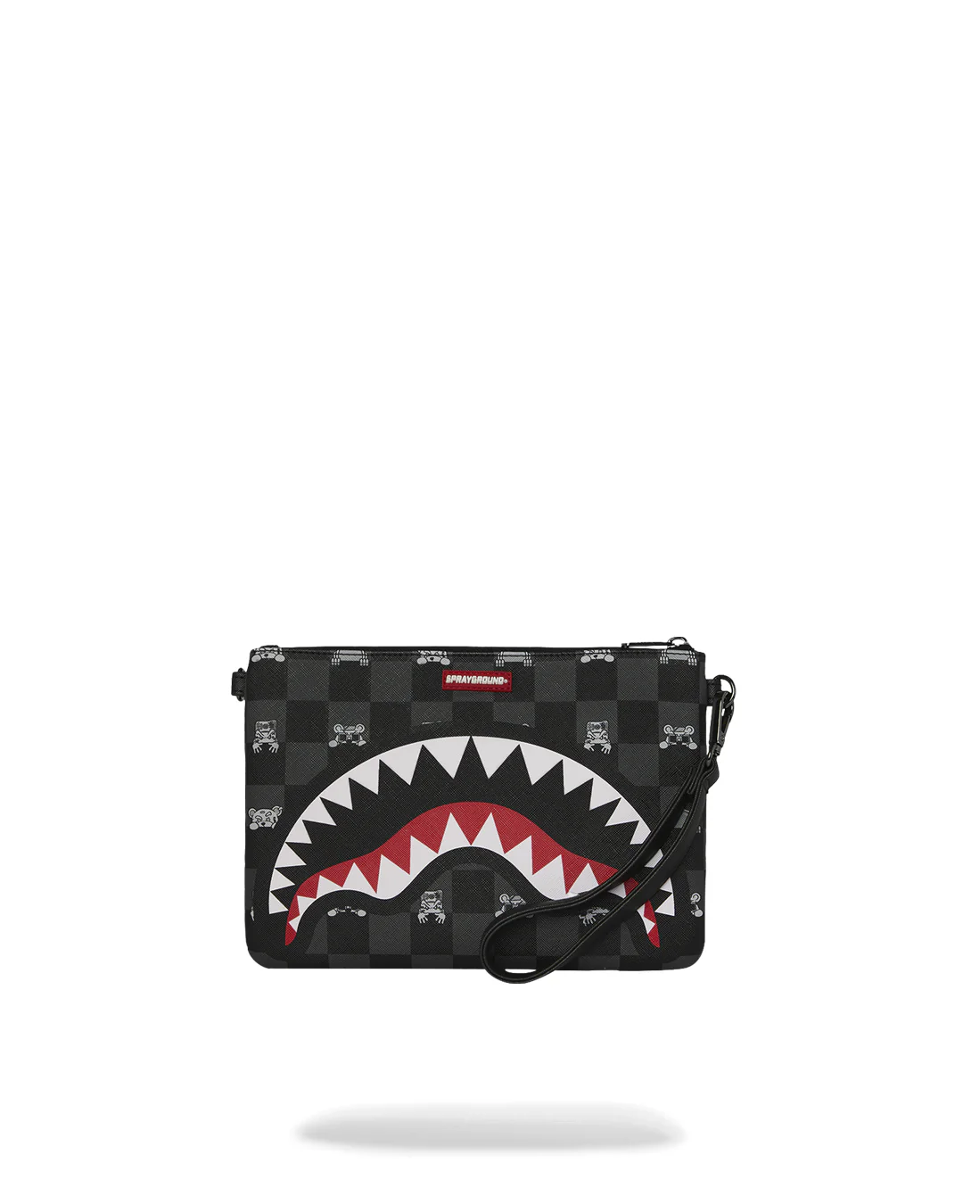 GRAY PEEKING CHARACTER CHECK CROSSBODY POUCHETTE - Image 2