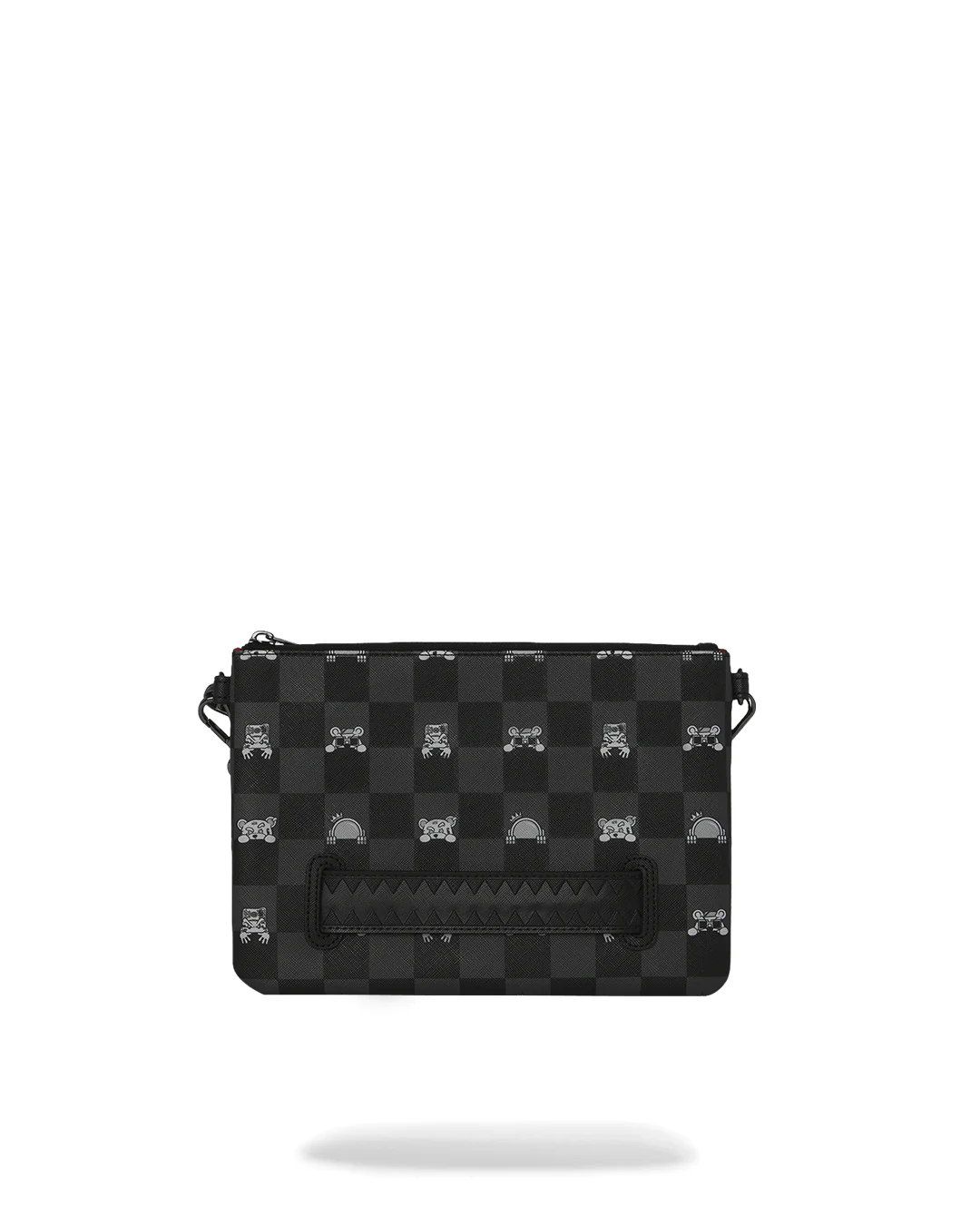 GRAY PEEKING CHARACTER CHECK CROSSBODY POUCHETTE - Image 3