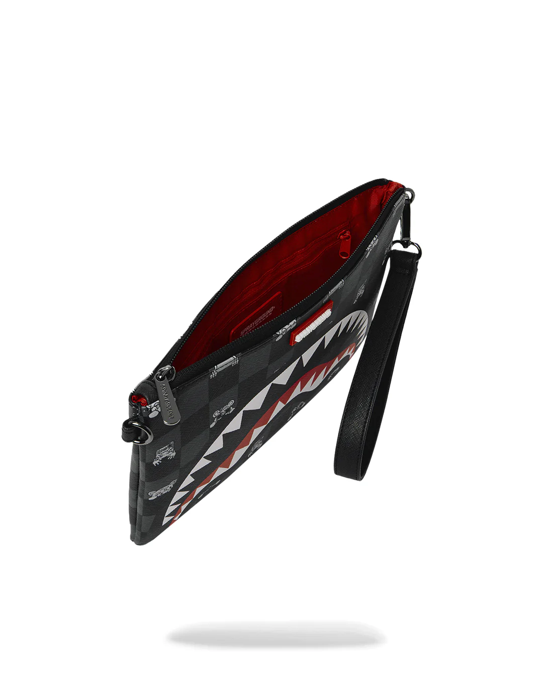 GRAY PEEKING CHARACTER CHECK CROSSBODY POUCHETTE - Image 4