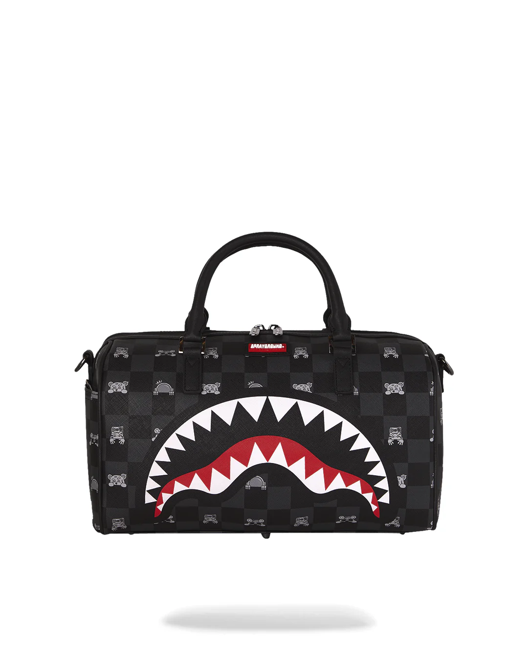 GRAY PEEKING CHARACTER CHECK MINI DUFFLE