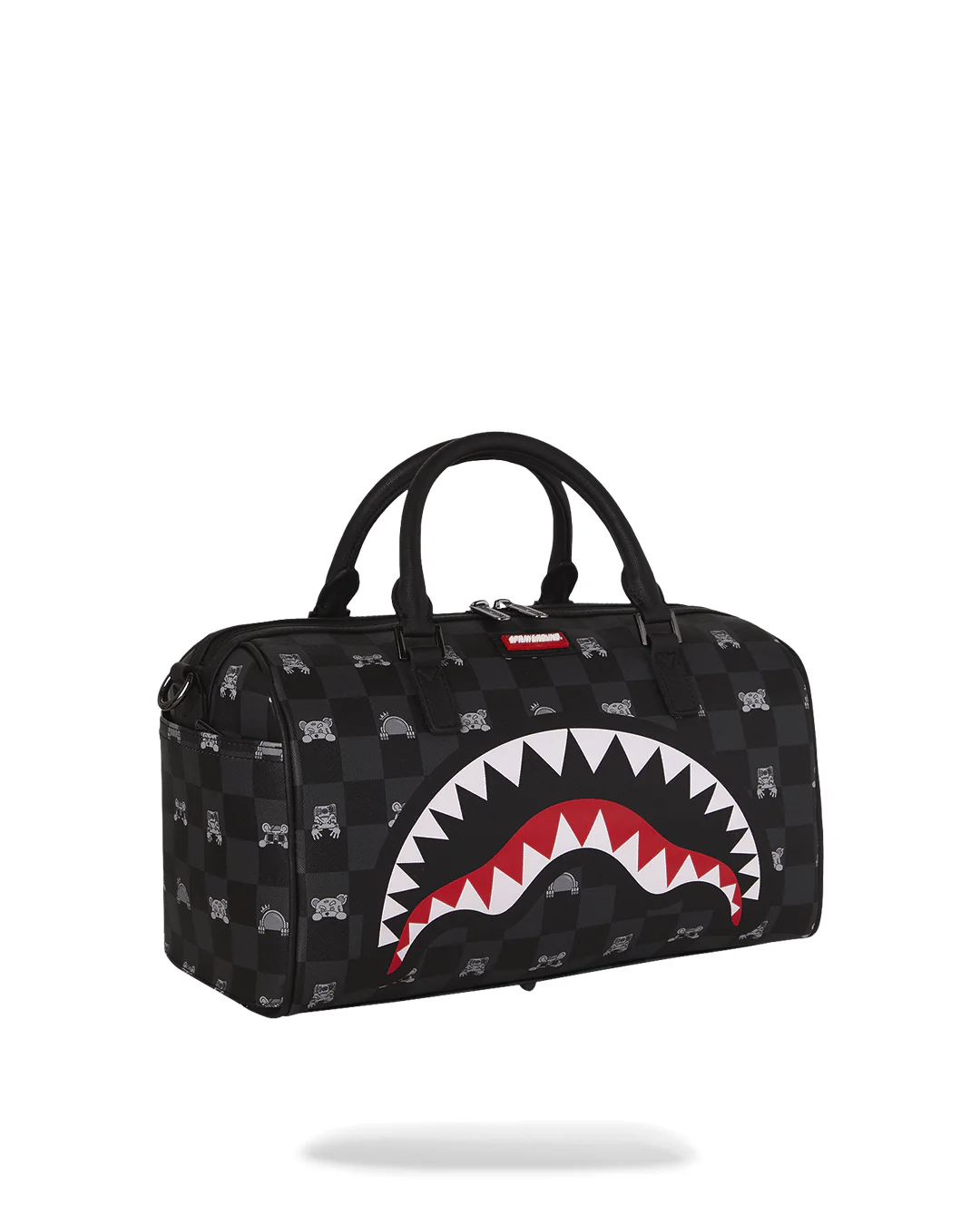 GRAY PEEKING CHARACTER CHECK MINI DUFFLE - Image 2