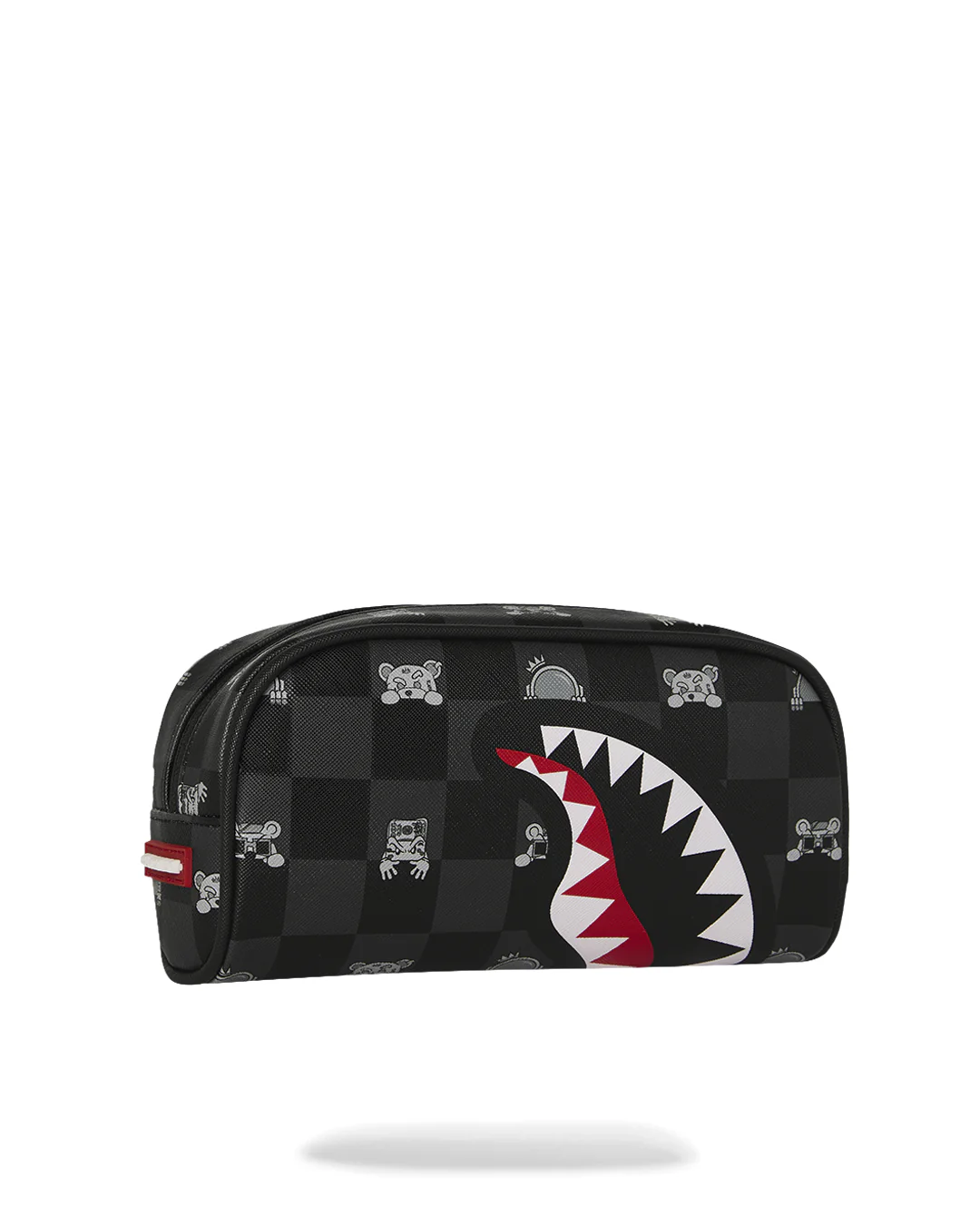 GRAY PEEKING CHARACTER CHECK PENCIL POUCH