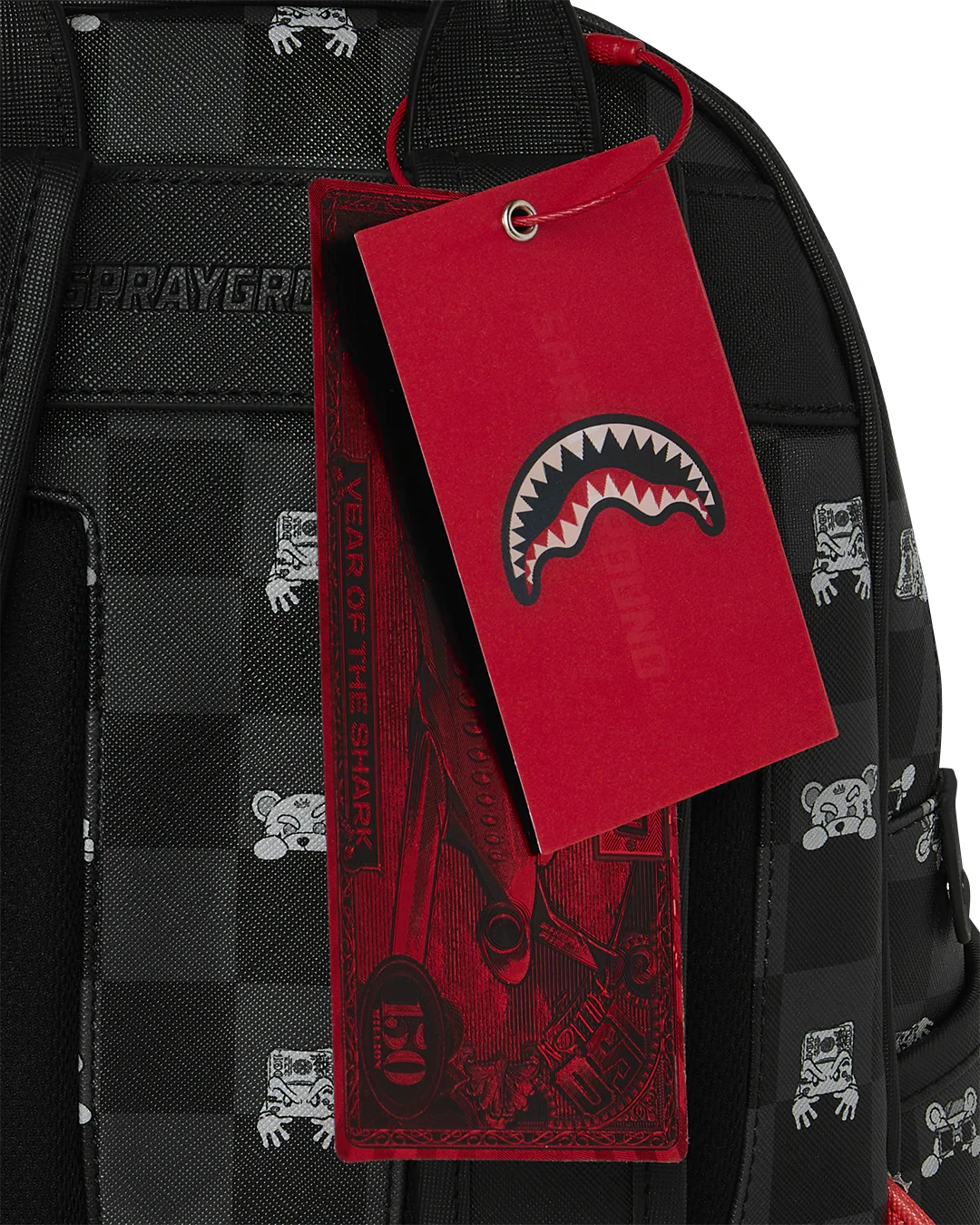 GRAY PEEKING CHARACTER CHECK SAVAGE BACKPACK - Image 5