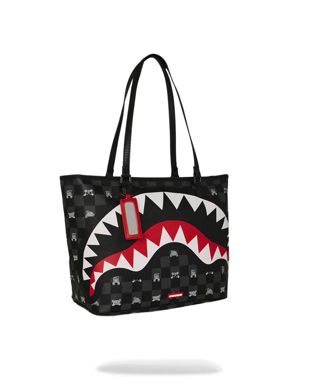 GRAY PEEKING CHARACTER CHECK TOTE - Image 2