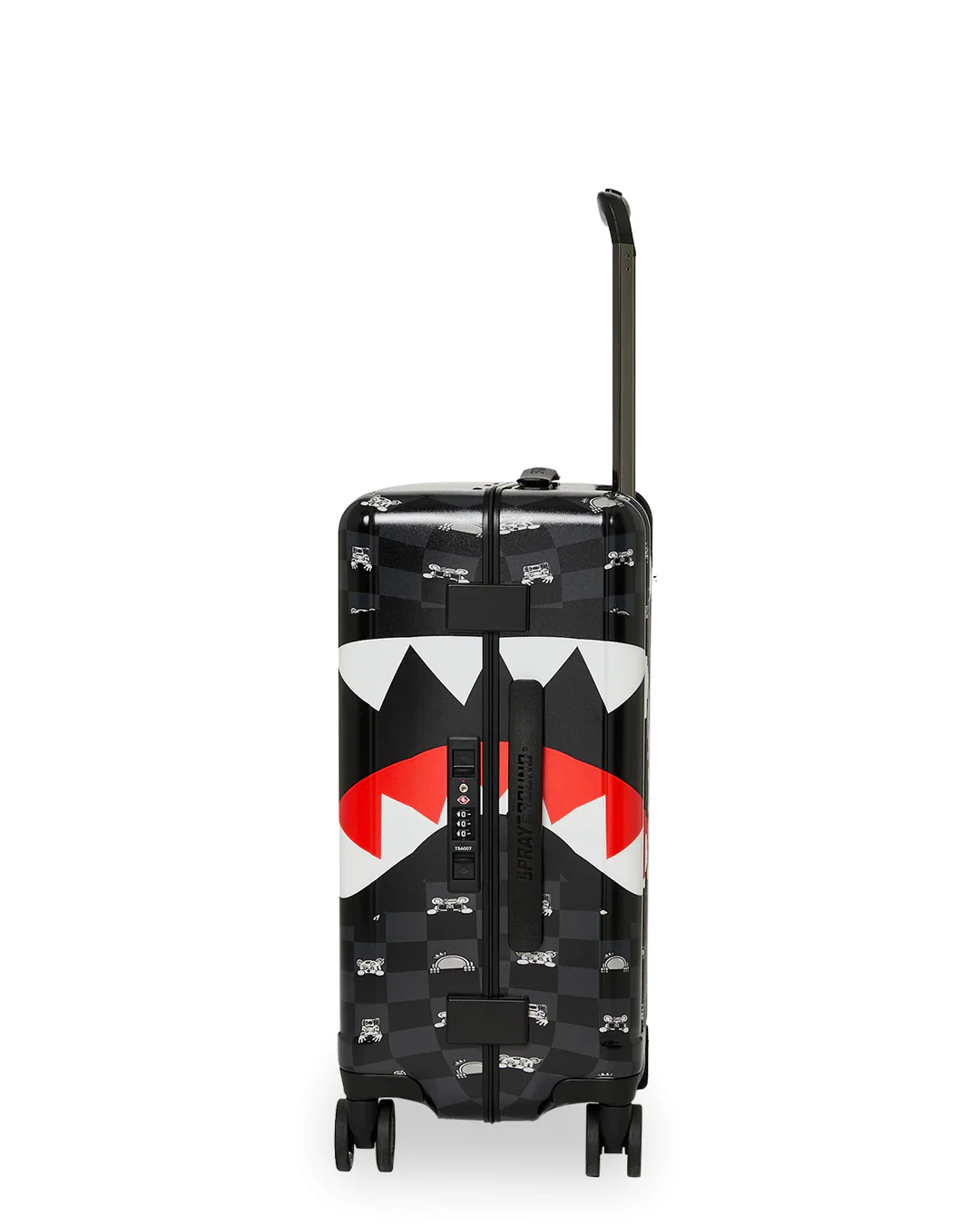 GRAY PEEKING CHARACTER SKETCH CARRY-ON HARD LUGGAGE - Image 6