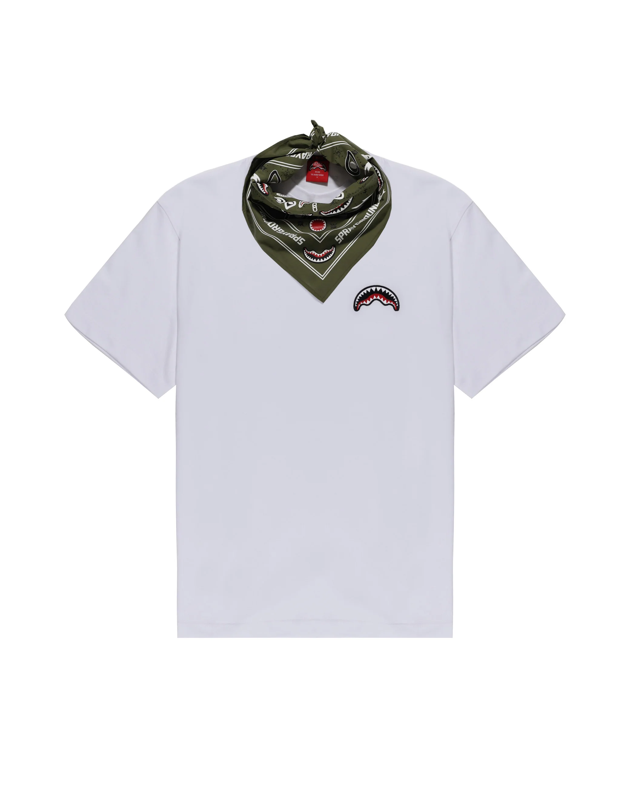 GREEN BANDANA - REGULAR WHITE T-SHIRT