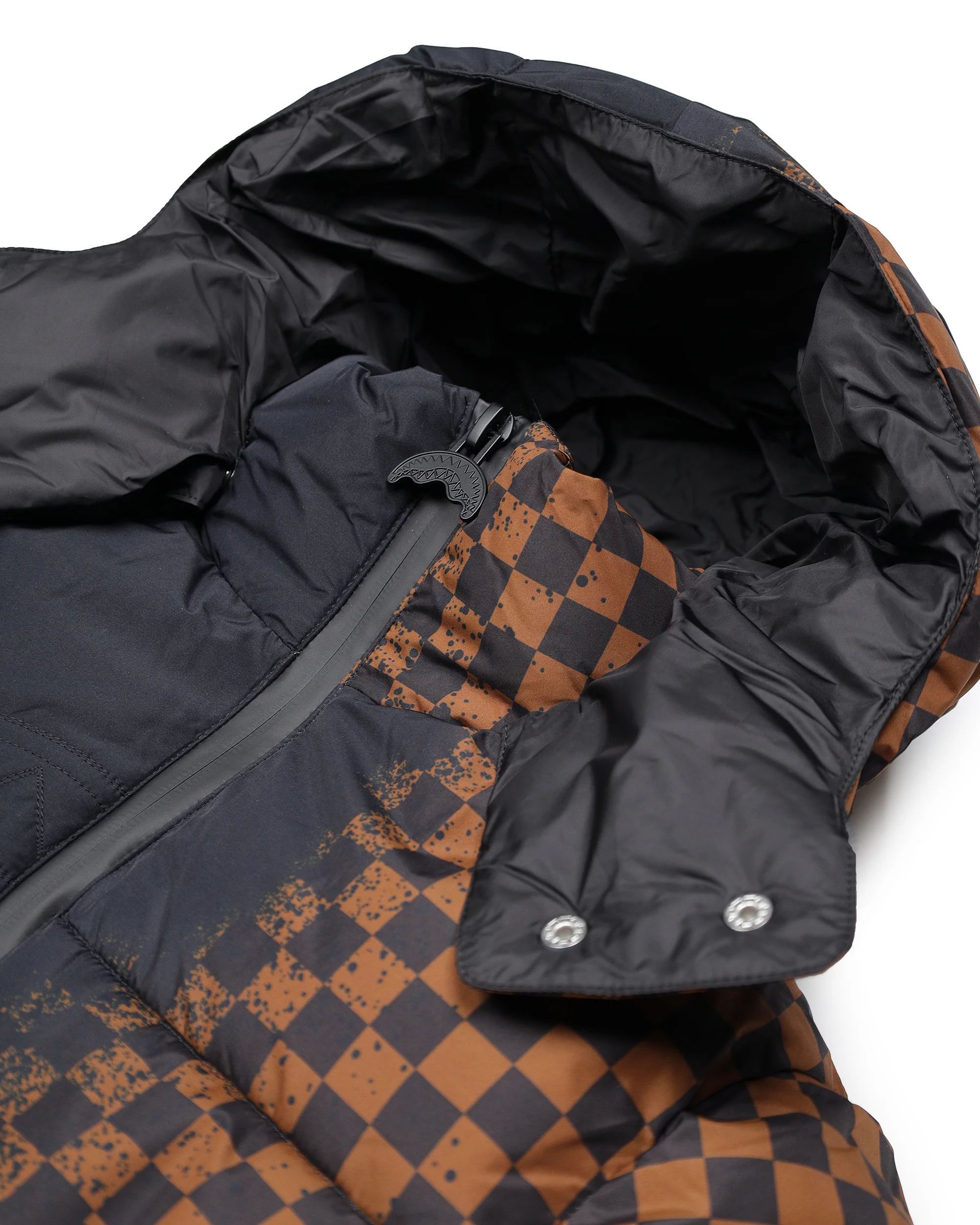 GREY CHECK DOWN JACKET - Image 7