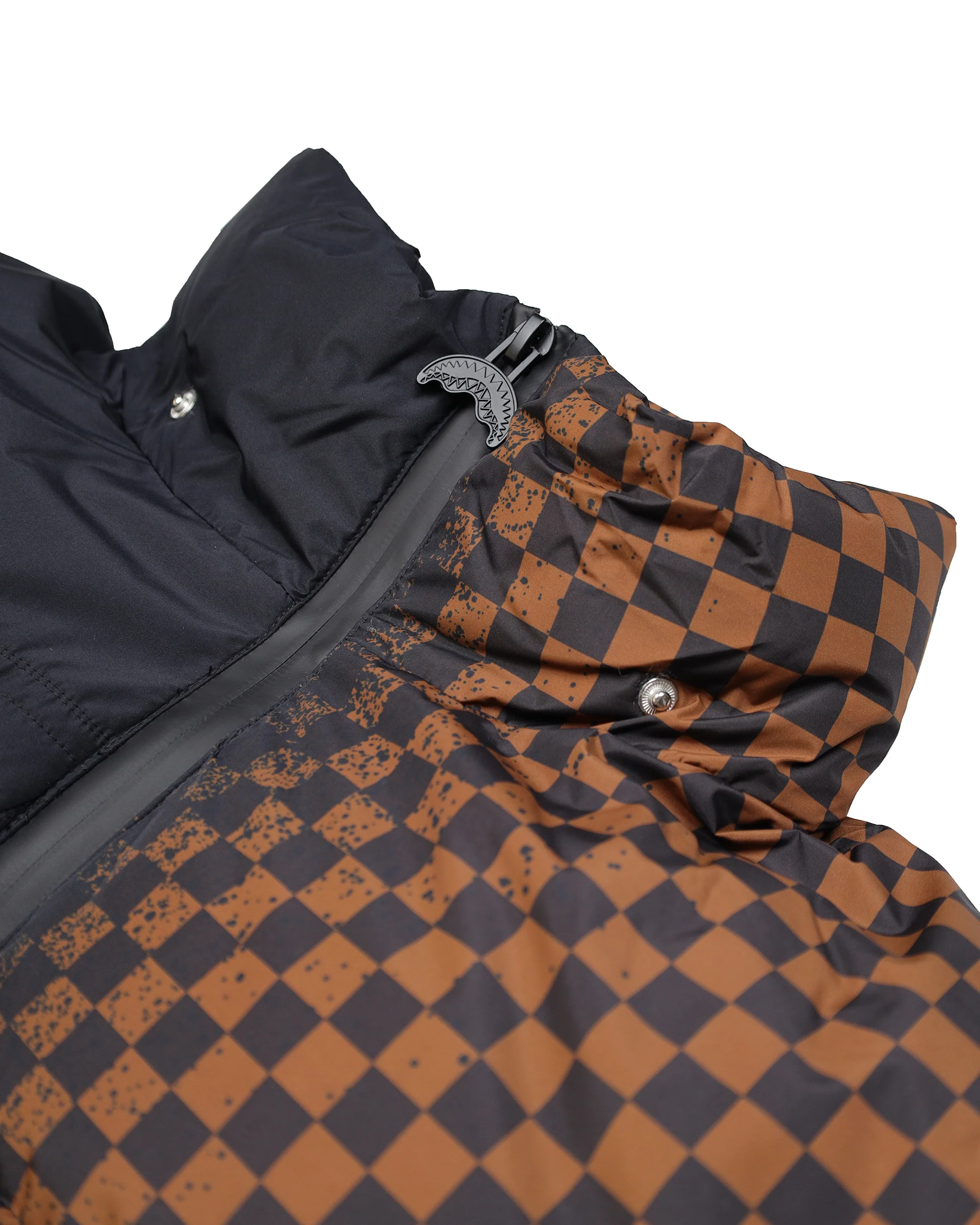 GREY CHECK DOWN JACKET - Image 8