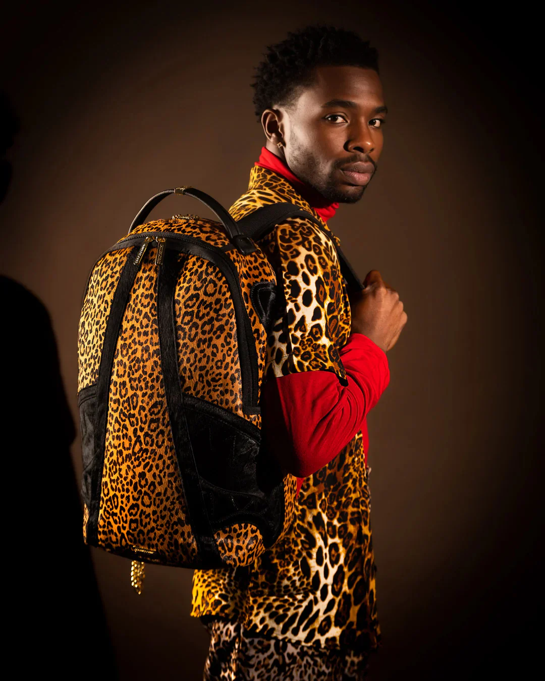 Leopard Fur Shark Backpack - Image 11