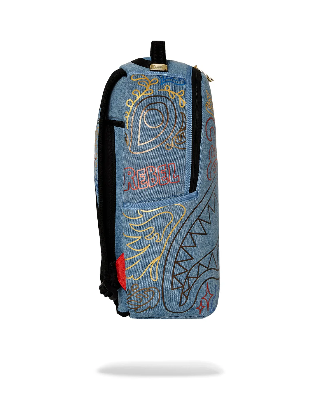 METALLIC PRINTED DENIM SHARK DLXSV BACKPACK - Image 3