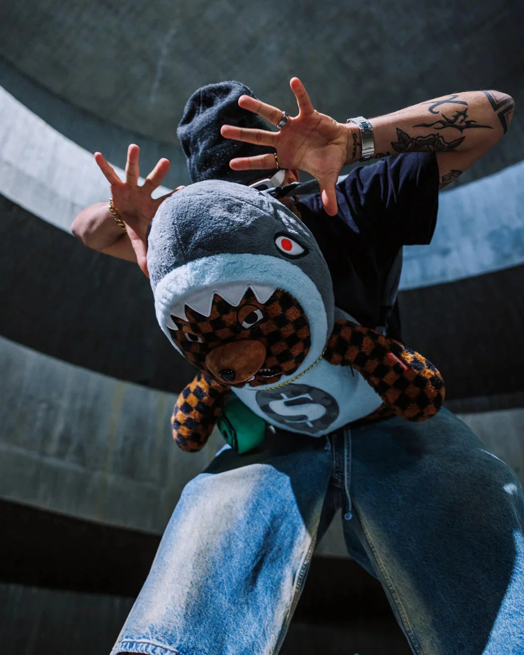 MONEY BEAR IN SHARK COSTUME BEAR BACKPACK - Image 6