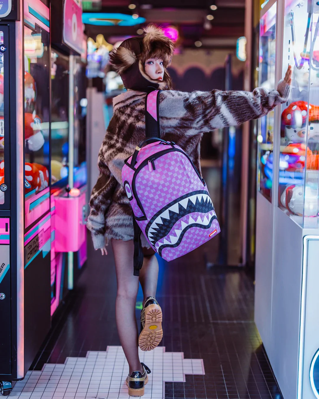PINK AND BLACK DRIP CHECK DLXSV BACKPACK - Image 10