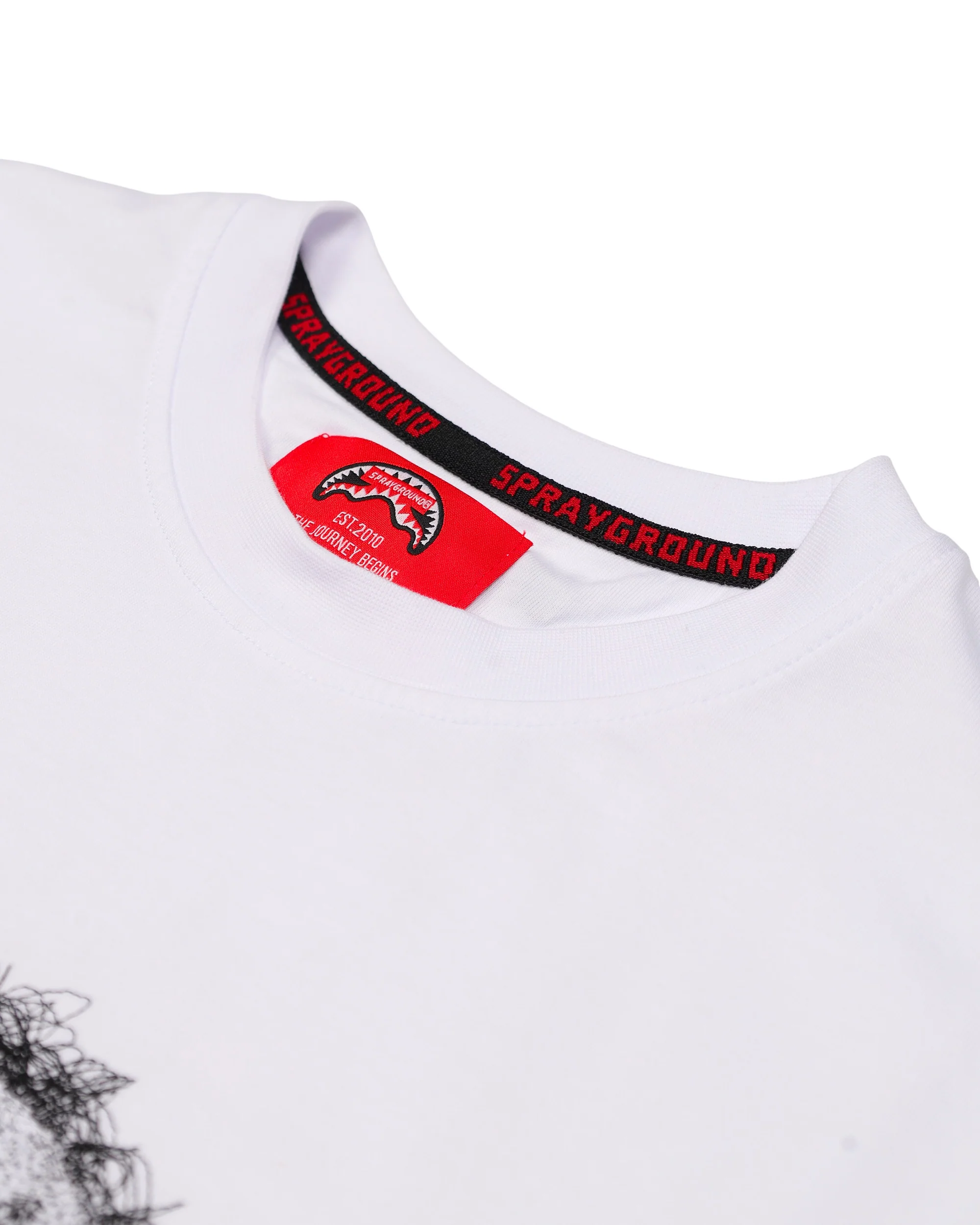 SCRIBBLE EMBROIDERY SHARK REG T-SHIRT WHT - Image 6