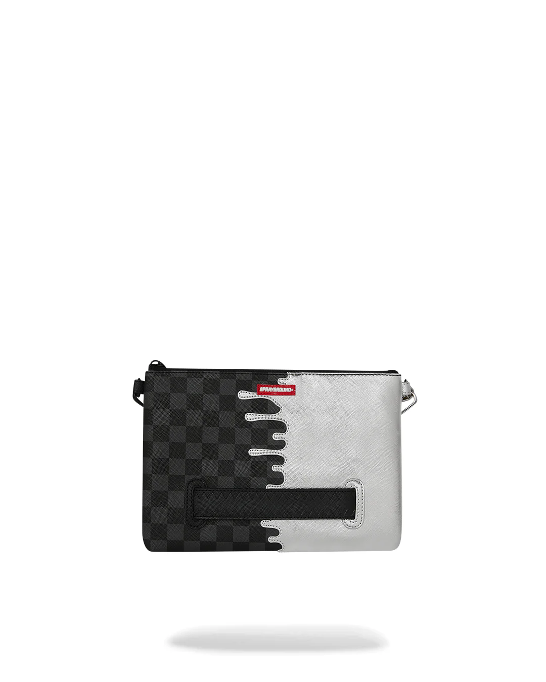 SILVER SIDE DRIP BLACK CHECK CROSSBODY POUCHETTE - Image 3