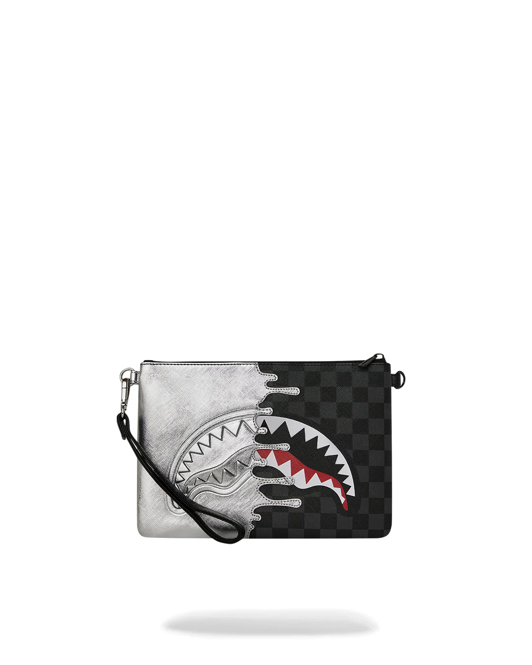 SILVER SIDE DRIP BLACK CHECK CROSSBODY POUCHETTE - Image 4