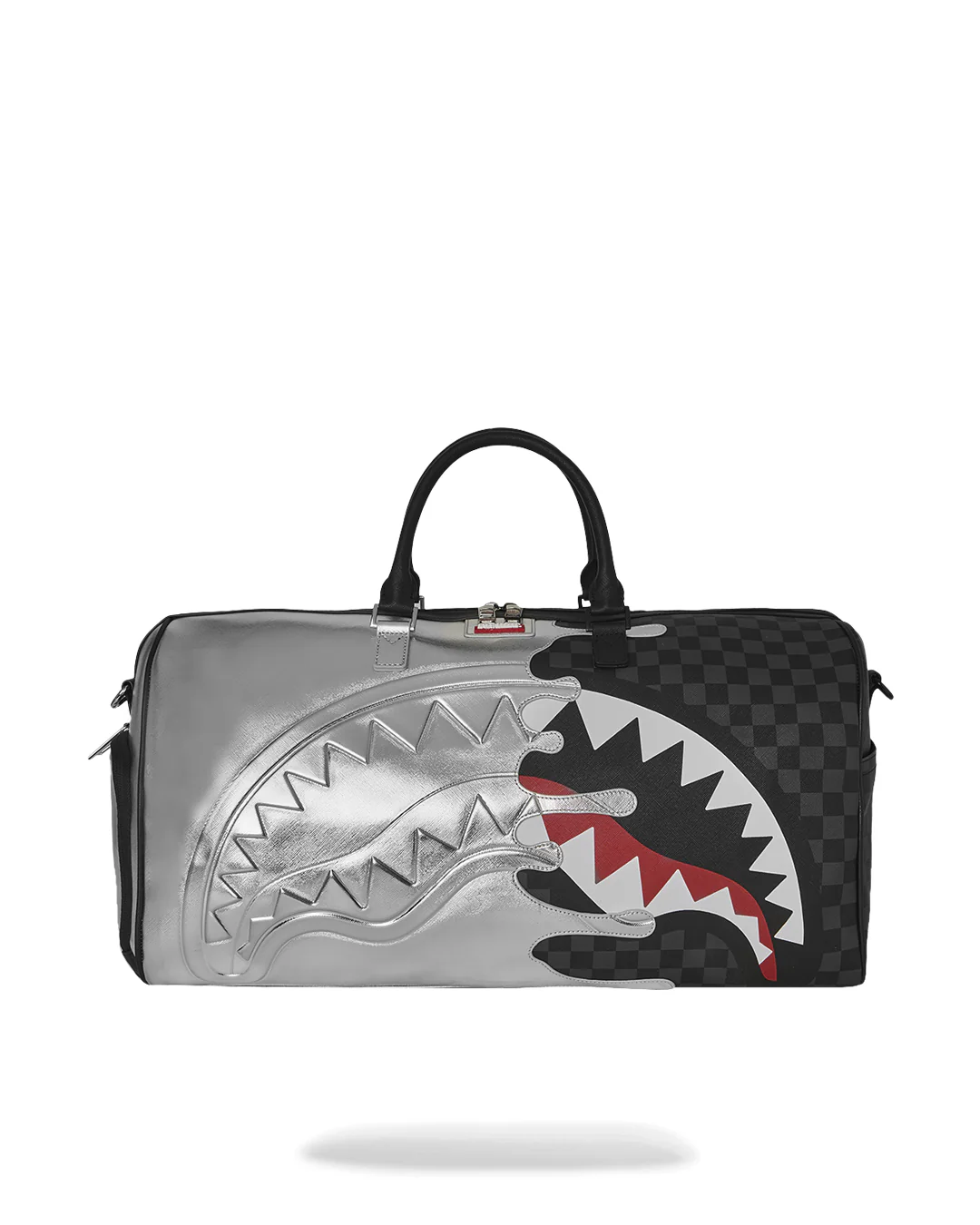 SILVER SIDE DRIP BLACK CHECK LARGE DUFFLE