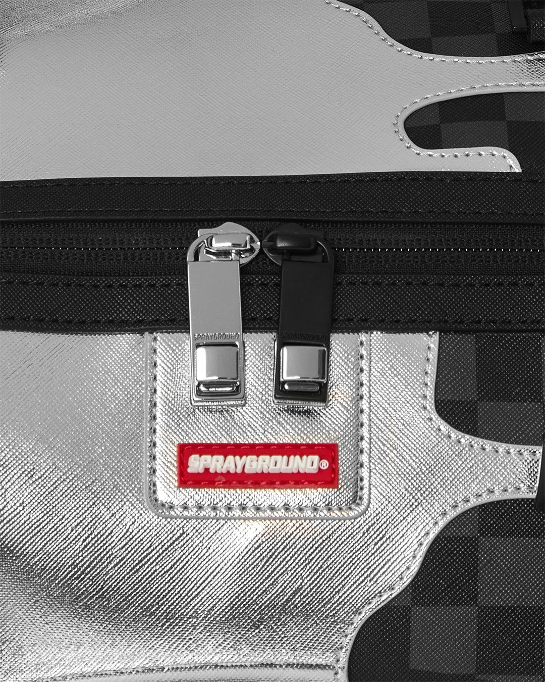 SILVER SIDE DRIP BLACK CHECK LARGE DUFFLE - Image 13
