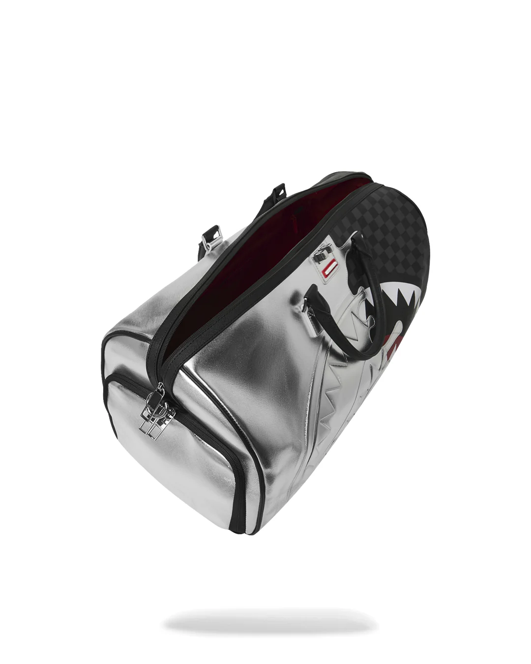 SILVER SIDE DRIP BLACK CHECK LARGE DUFFLE - Image 14