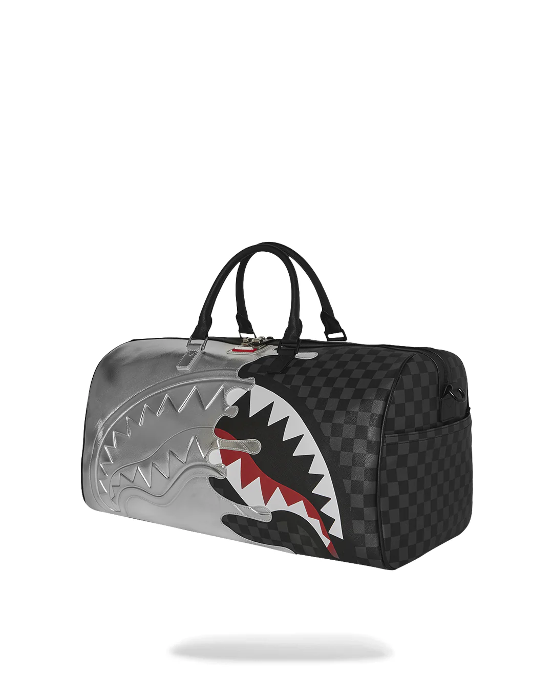 SILVER SIDE DRIP BLACK CHECK LARGE DUFFLE - Image 17