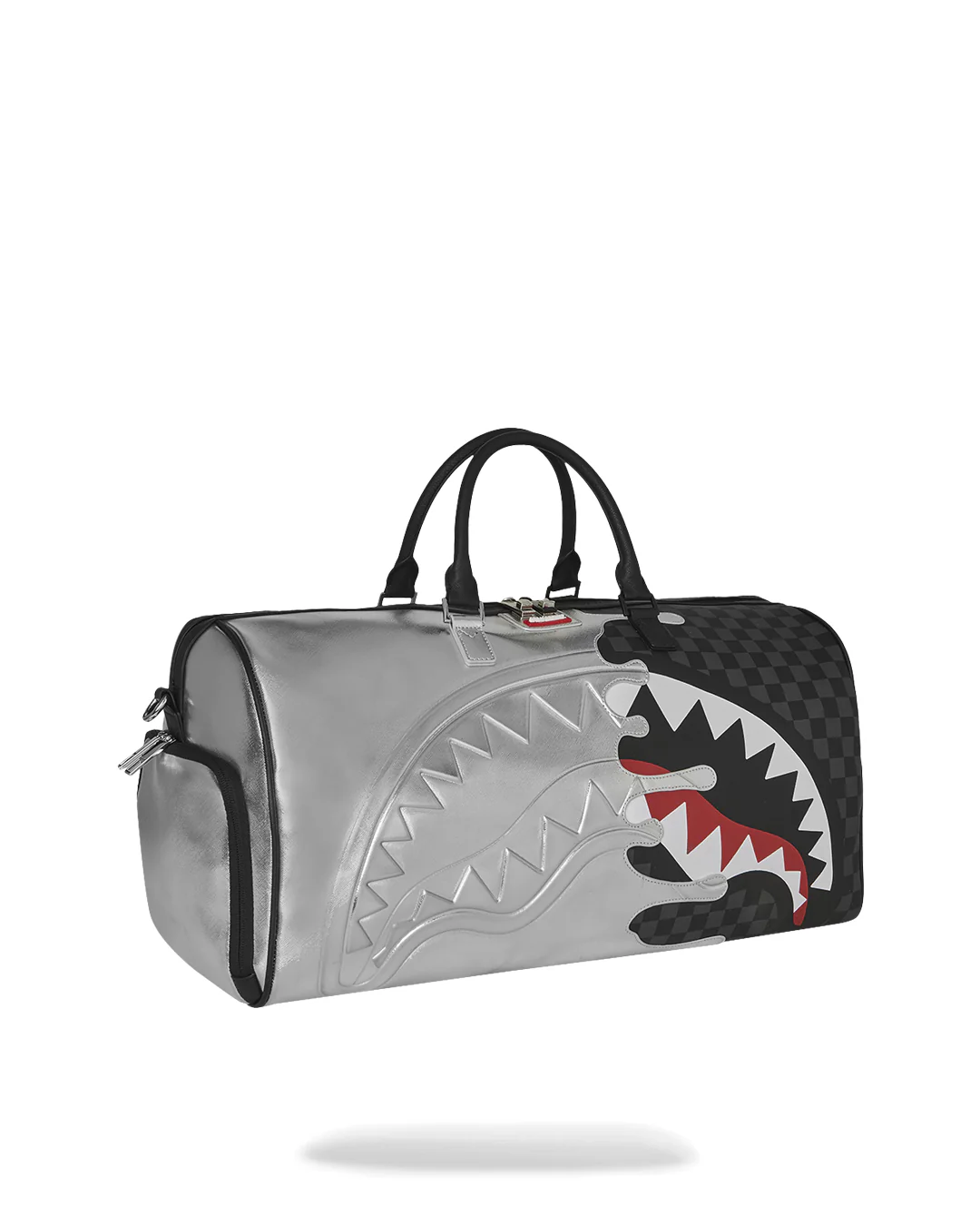 SILVER SIDE DRIP BLACK CHECK LARGE DUFFLE - Image 18