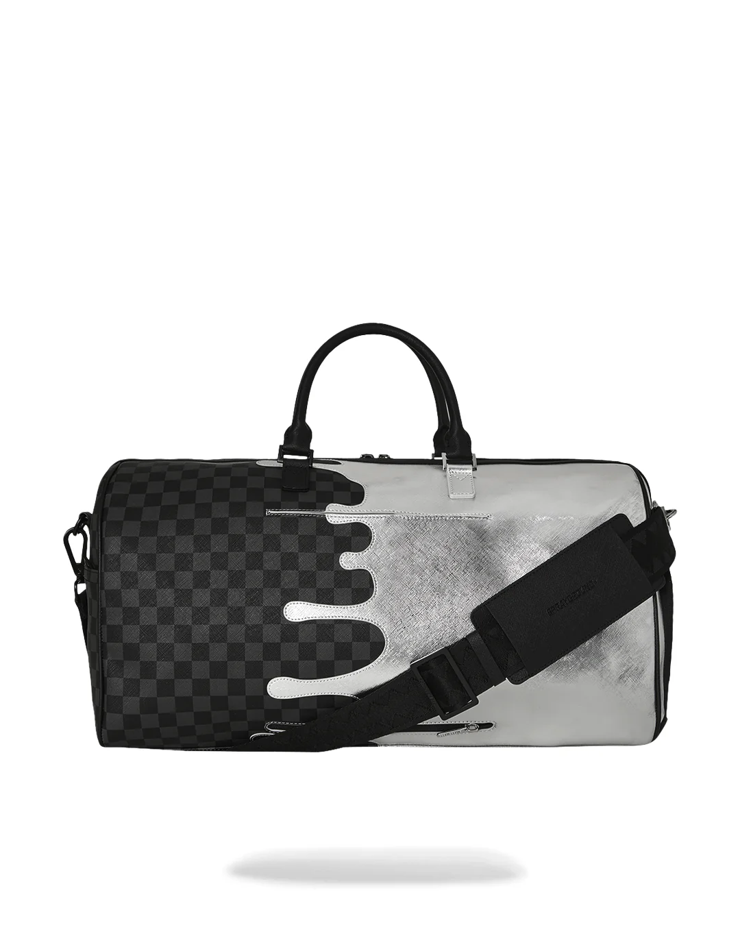 SILVER SIDE DRIP BLACK CHECK LARGE DUFFLE - Image 7