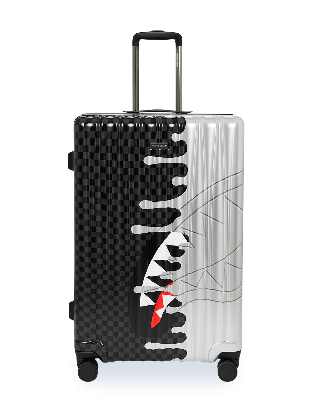 SILVER SIDE DRIP BLACK CHECK LARGE HARD LUGGAGE