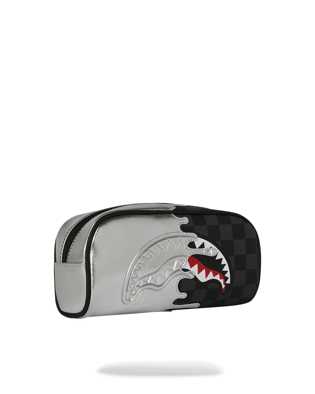 SILVER SIDE DRIP BLACK CHECK PENCIL POUCH - Image 2