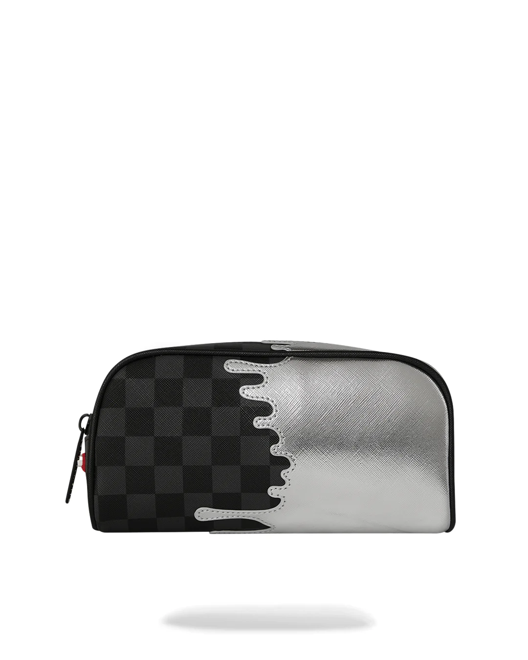 SILVER SIDE DRIP BLACK CHECK PENCIL POUCH - Image 4