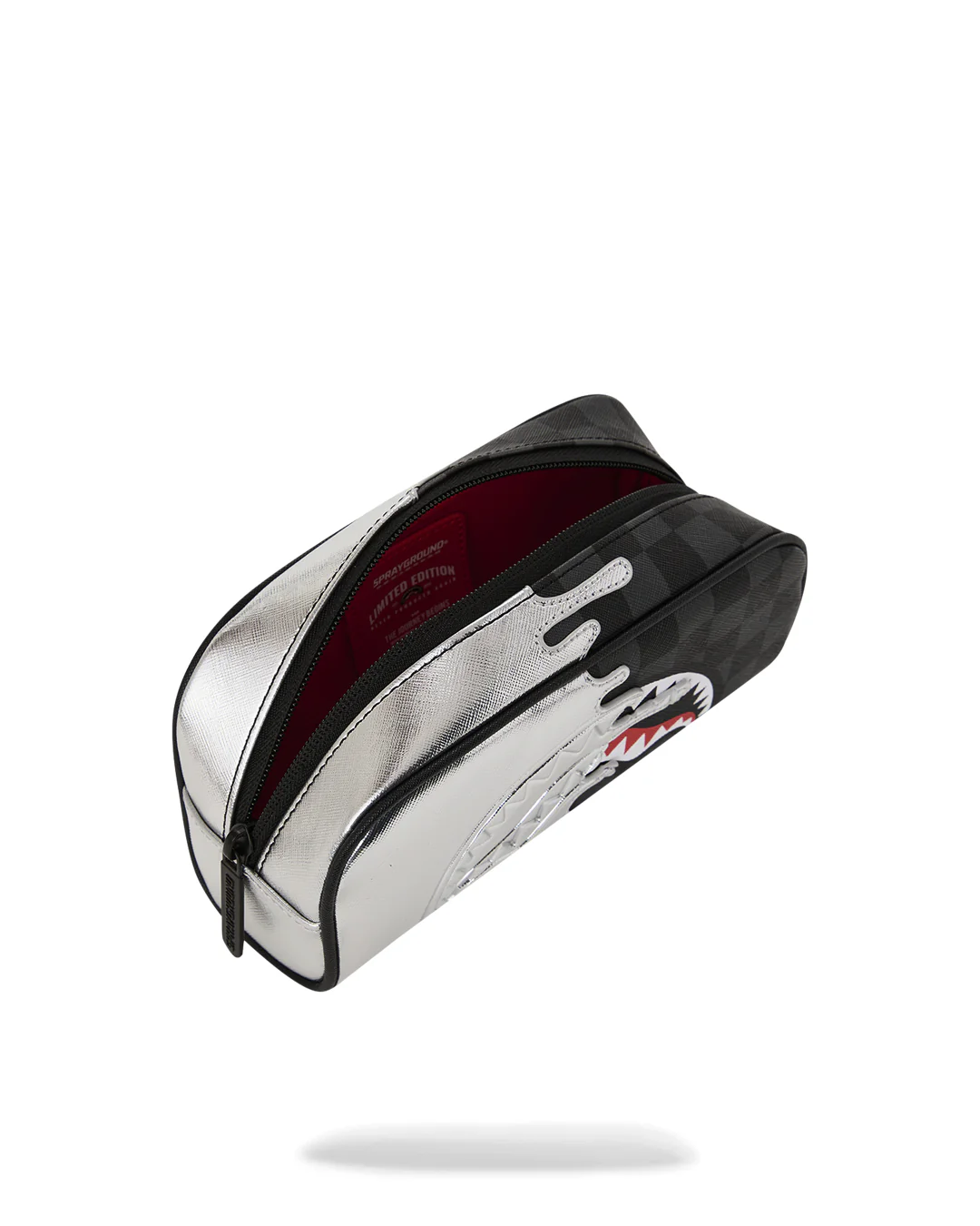 SILVER SIDE DRIP BLACK CHECK PENCIL POUCH - Image 5