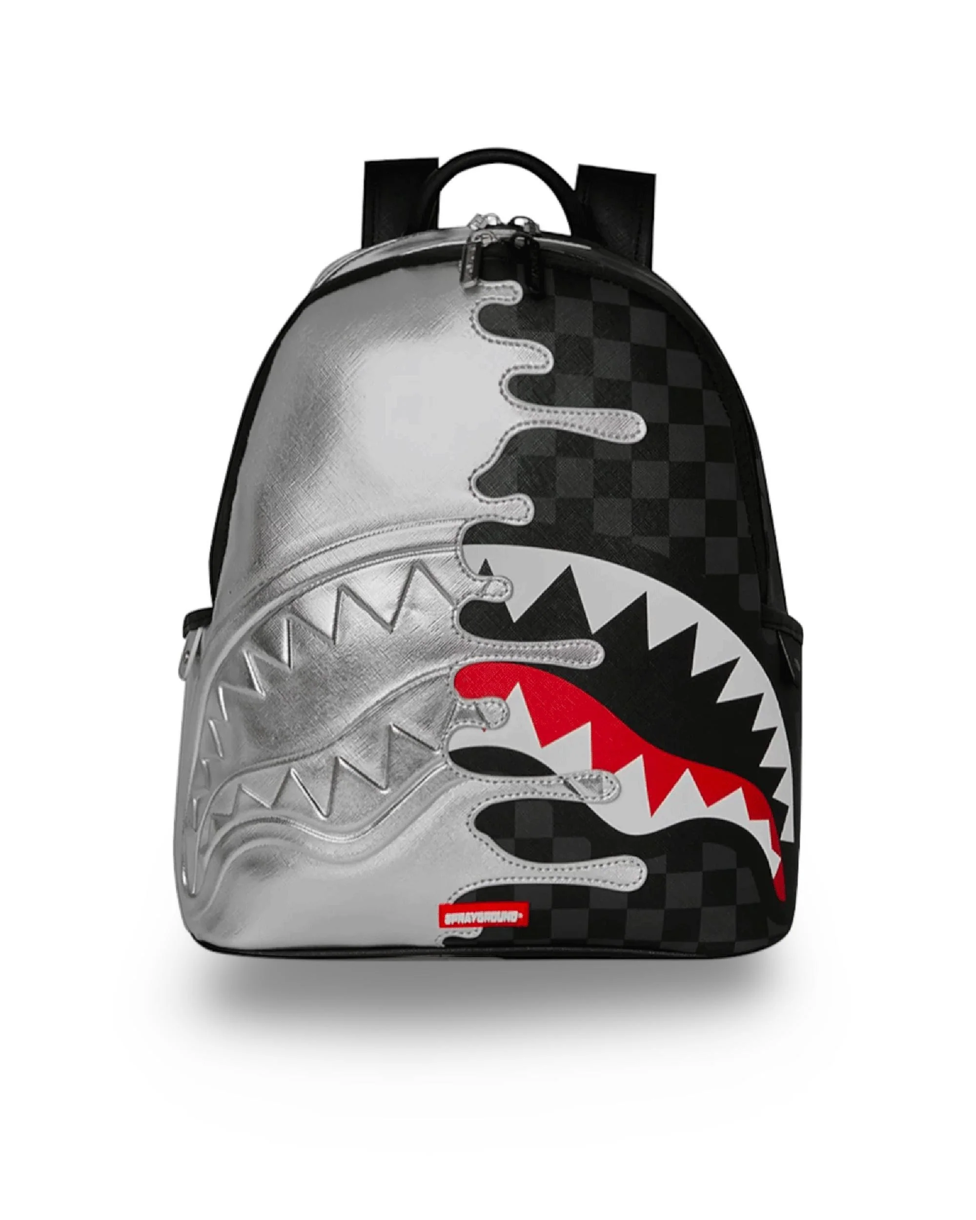 SILVER SIDE DRIP BLACK CHECK SAVAGE BACKPACK