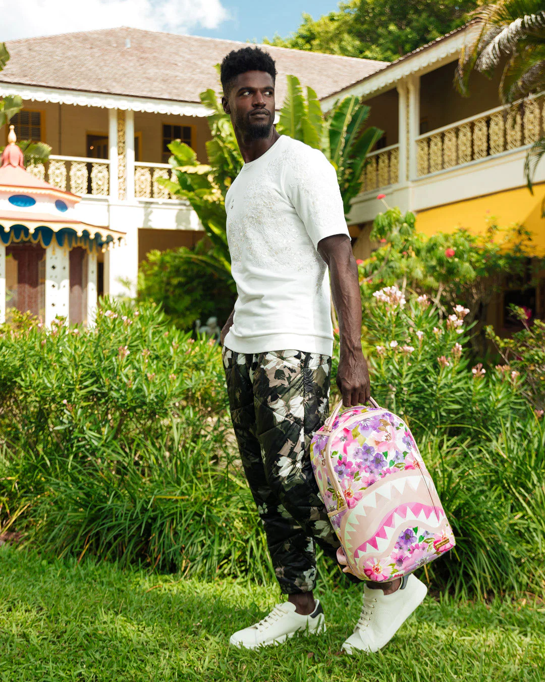 Painted Floral Shark Backpack - Image 4