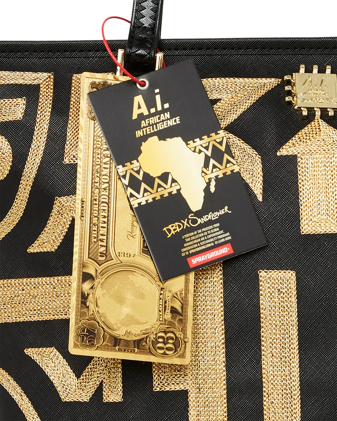 Ai Tribal Gold Tote - Image 9