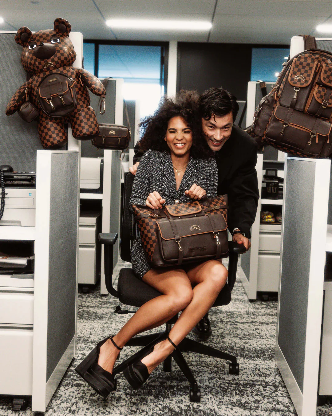 Brown Checkered Special Ops Tote - Image 5