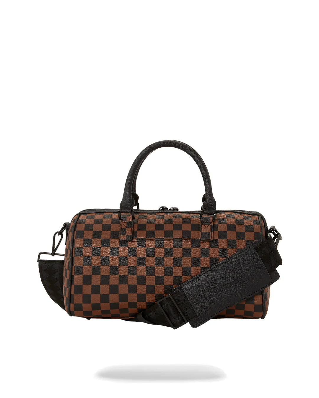 Pink Drip Brown Check Mini Duffle - Image 4