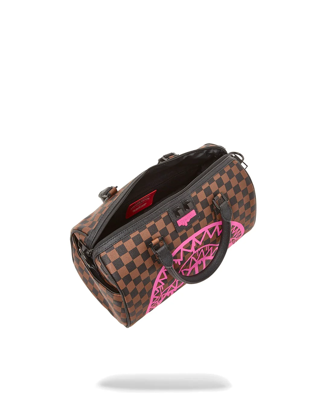 Pink Drip Brown Check Mini Duffle - Image 7