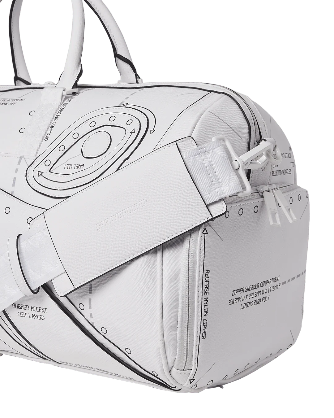 Sprayground Bag TECHNICAL CUT SEW DUFFLE White - Image 12