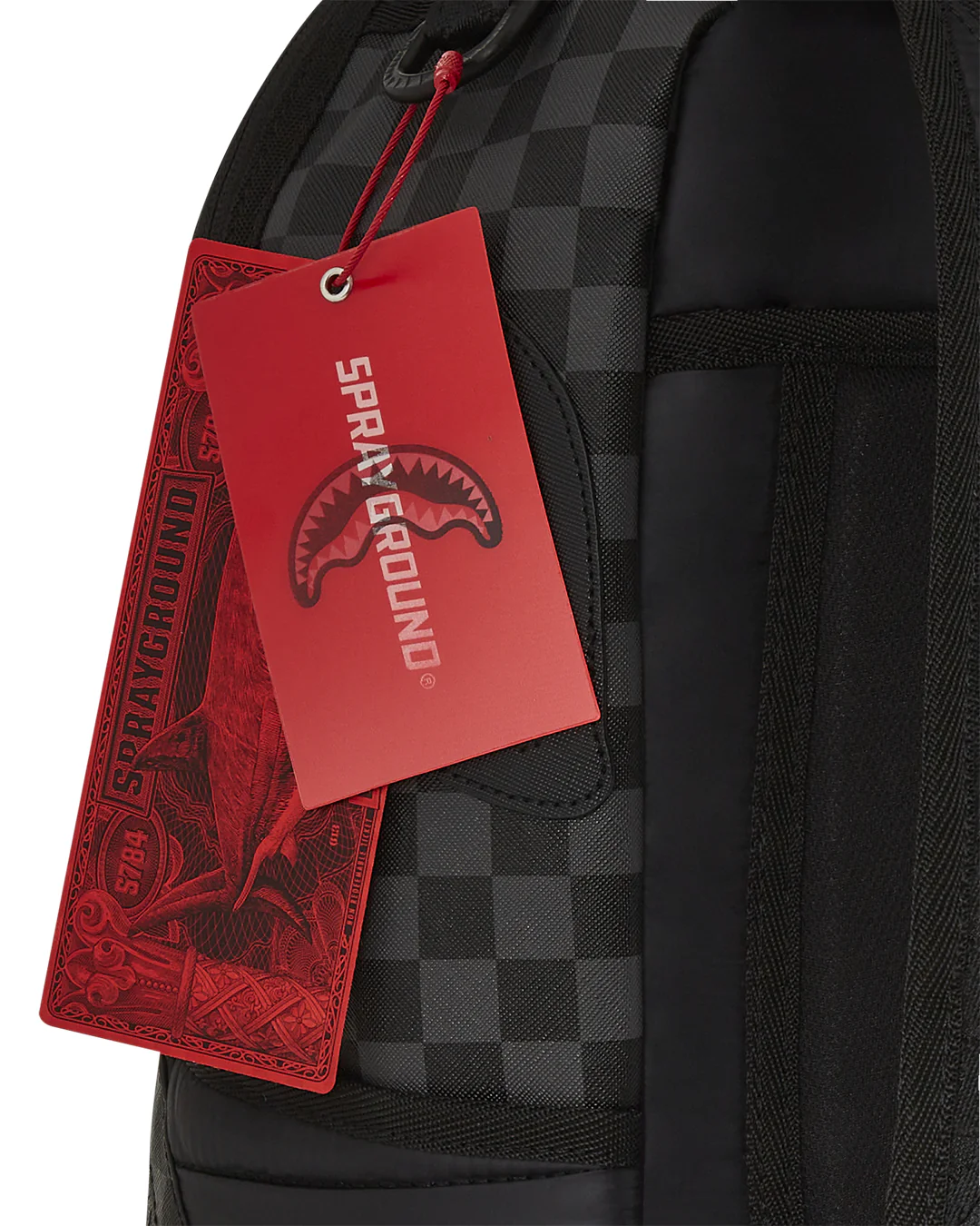 Black Puffer Grey Check Backpack - Image 10