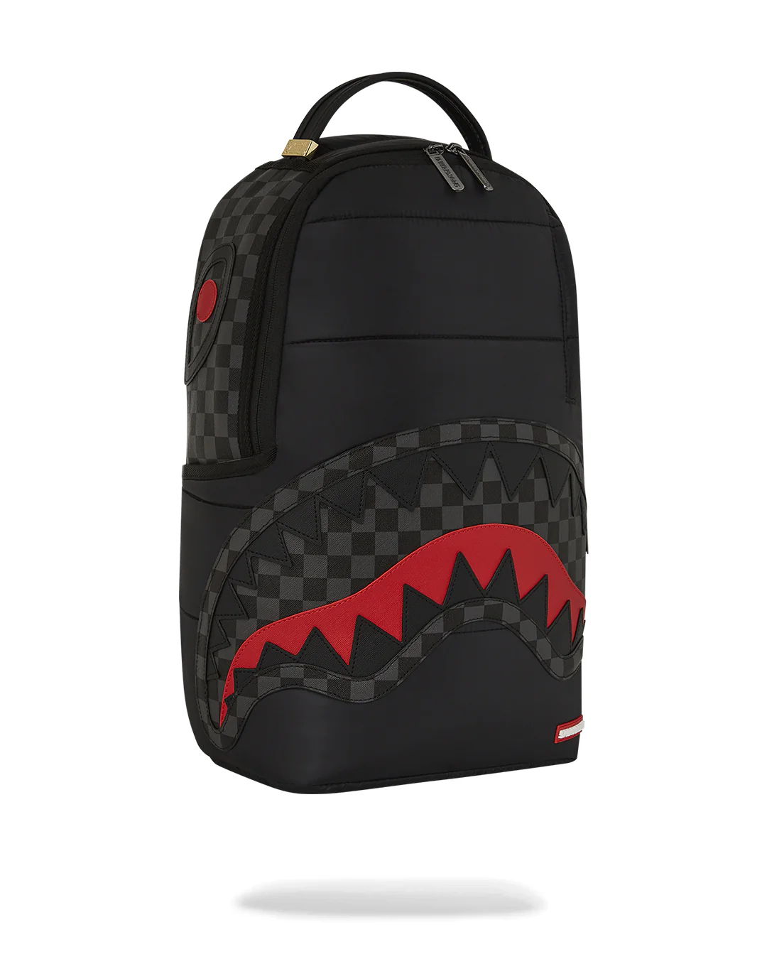 Black Puffer Grey Check Backpack - Image 2